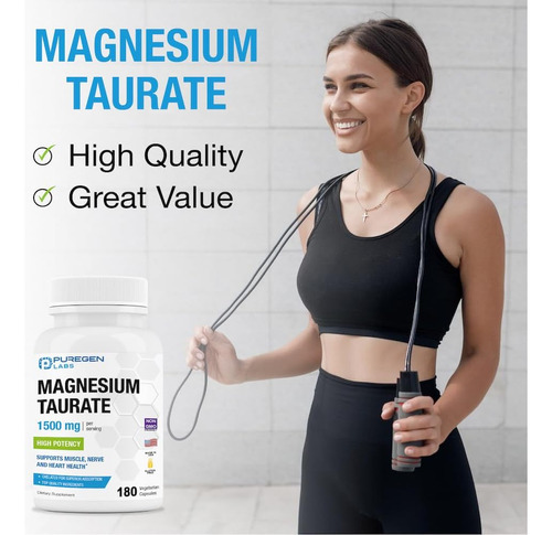 Puregen Labs Taurato De Magnésio 1500 Mg Por Porção [alta Po - Imagem 8