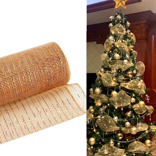 Hhh Decoração De Natal Malha Fita De Malha De Metal Folha - Imagem 2