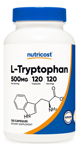 Suplemento Nutricost L-triptofano 500 Mg 120 Cápsulas