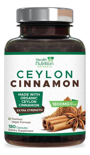 Cápsulas De Canela Orgânica 1800mg - Suplementos De Canela P