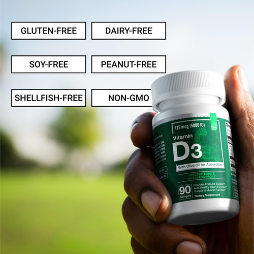 Essential Elements D3 Vitamins 5000 Ui Softgels Com Azeite P - Imagem 4