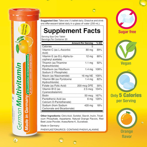 Multivitaminas Alemãs 10 Vitaminas - 40 Comprimidos Efervesc - Imagem 3