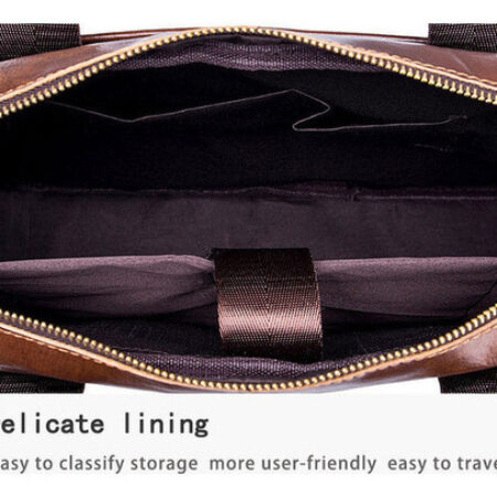 Bolsa Tiracolo Masculina De Couro Para Laptop Bullcaptain - Imagem 8