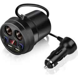 Carregador De Carro Dual Usb Cup Com Cigarro Multifunções De