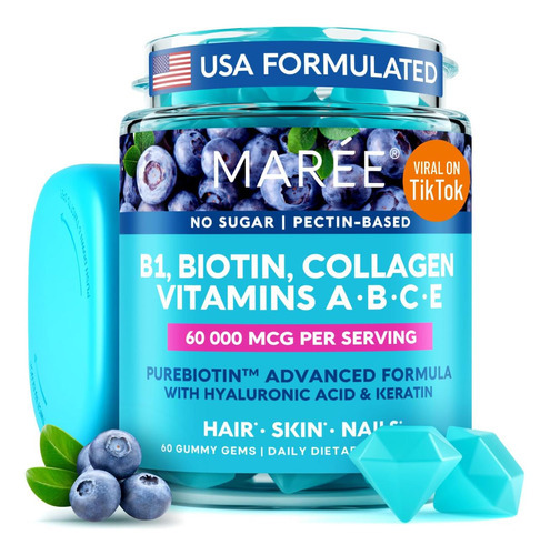 Maree Vitamina B1 Tiamina E B7 Biotina Gomas - Complexo De V