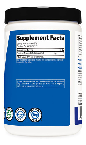 Suplemento Nutricost Creatina Monohidratada Em Pó 500g Blue - Imagem 4