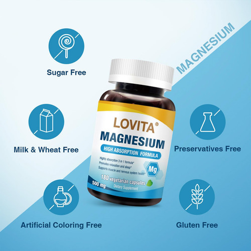 Complexo Triplo De Magnésio Lovita 500mg, Fórmula De Alta Ab - Imagem 6