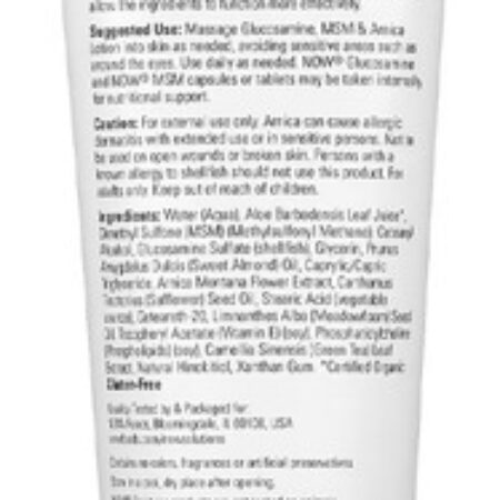 Loção Glucosamina, Msm Arnica Now Foods 237ml Importado - Imagem 3