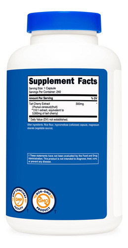 Suplemento Nutricost Tart Cherry Extract 3000 Mg 240 Cápsula - Imagem 5