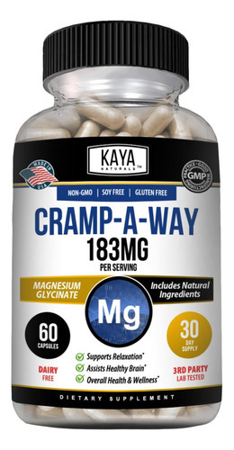 Kaya Naturals Cramp-a-way Glicinato De Magnésio, Auxílio Par
