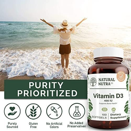 Natural Nutra Supreme Vitamina D3 400 Ui Softgels, Suporte I - Imagem 3
