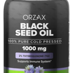 Suplemento De Óleo De Semente Preta Orzax 1000mg Orgânico 90