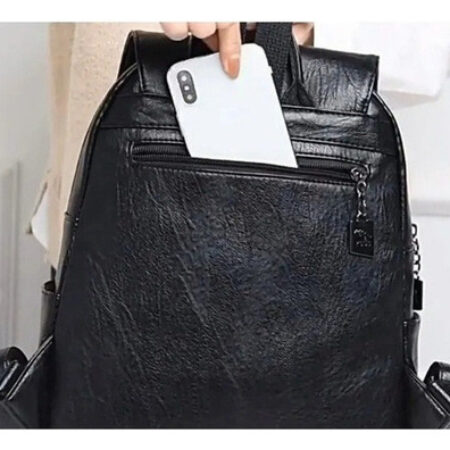 Mochila Feminina De Couro Pu Vintage - Imagem 9