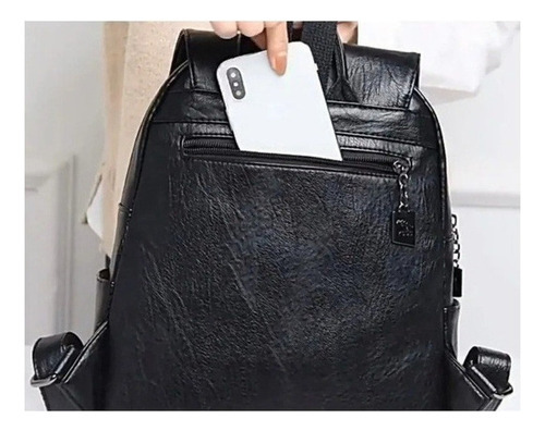 Mochila Feminina De Couro Pu Vintage - Imagem 9