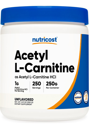 Suplemento Nutricost Acetil L-carnitina (alcar) 250g Em Pó