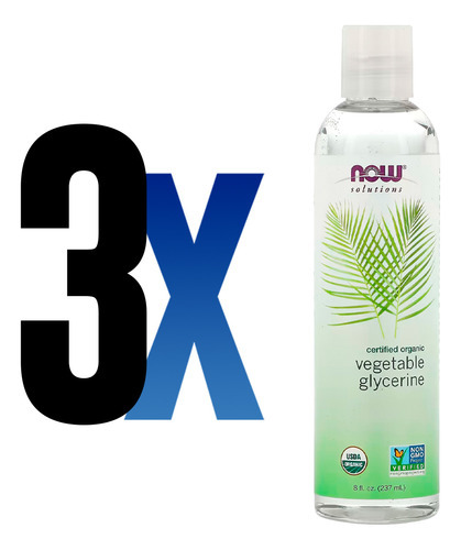 Glicerina Vegetal Orgânica Now Foods 237 Ml Importado 3un - Imagem 2