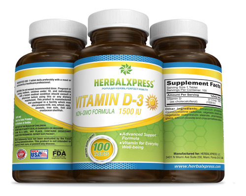 Herbalxpress Vitamina D (como Colecalciferol) 1.500 Ui (100 - Imagem 4