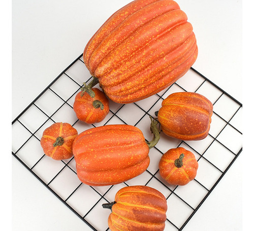 7pcs Abóboras Artificiais Simulação Falsa Abóbora Halloween - Imagem 7