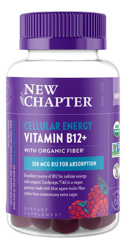 New Chapter® Vitamina B12 + Gomas Orgânicas 44% Menos Açúca
