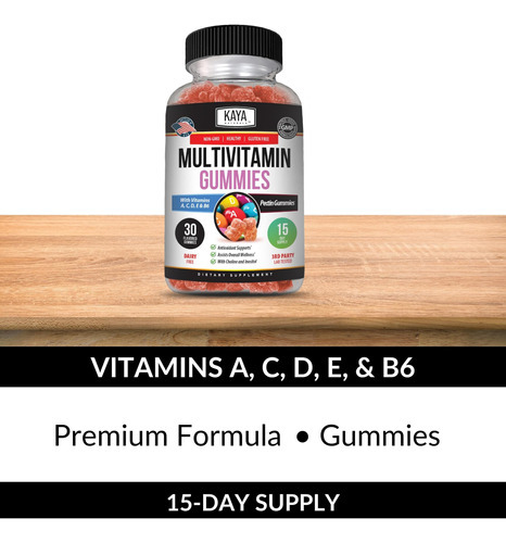 Kaya Naturals Adulto Multi Vitamina Gomosa, Biotina, Vitamin - Imagem 5
