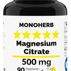 Citrato De Magnésio 500 Mg, 90 Cápsulas Veganas Com Ômega 3