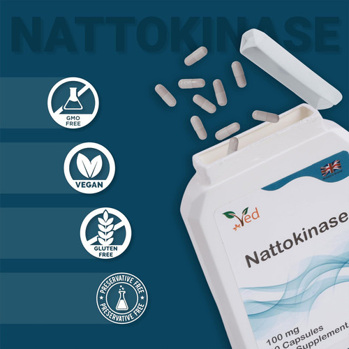 Ved Nattokinase, 2000 Fu 100 Mg, Extrato De Soja Fermentado - Imagem 5