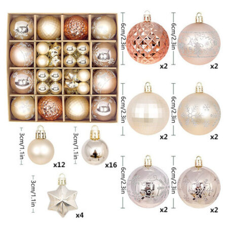 44 Bolas Penduradas Coloridas Para Árvore De Natal, Suprimen - Imagem 15