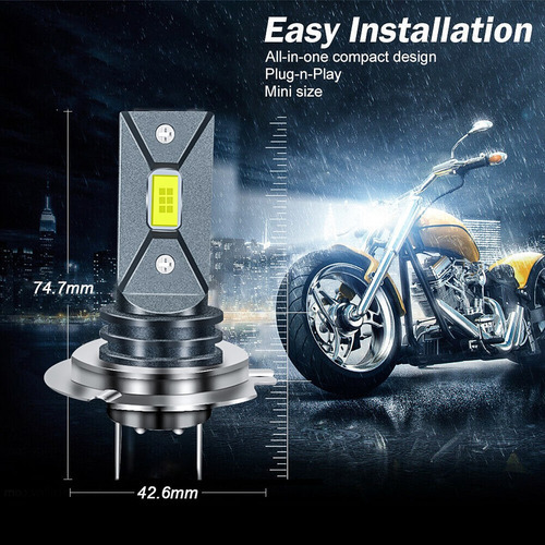 Li Faróis Led De Motocicleta H7 Para Kawasaki Klr650 - Imagem 4