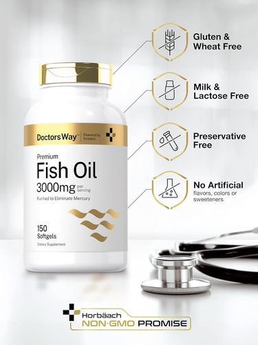 Óleo De Peixe Doctor"s Way 3000 Mg | 150 Cápsulas Gelatinosa - Imagem 5