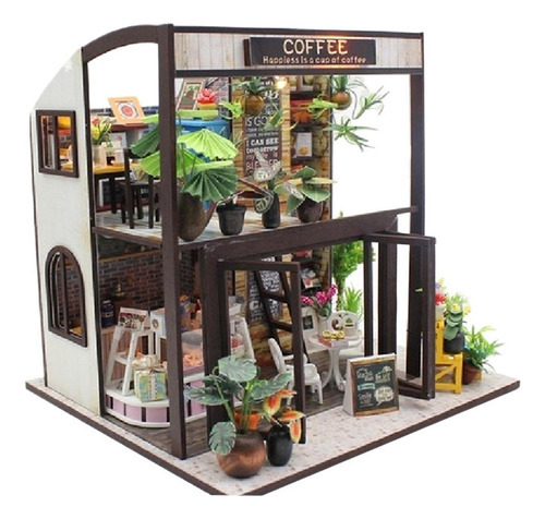 1:24 Diy Kit Casa De Bonecas Em Miniatura Time Travel Coffee