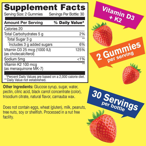 Wellyeah Vitamina D3 + K2 Gomas - Vitamina Diu, K2 100 Mcg - - Imagem 2