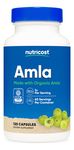 Suplemento Nutricost Amla 1000mg 120 Cápsulas Vegetarianas