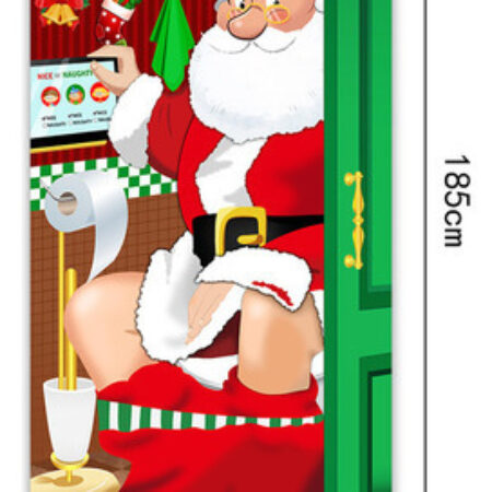 Decorações De Capa De Porta De Natal Banner De Porta De Papa - Imagem 11