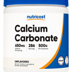 Carbonato De Cálcio Em Pó Nutricost 500g W/650mg/porção