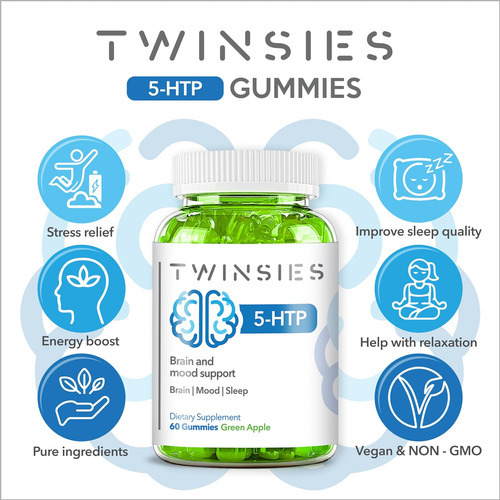 Goms De 5-htp De 5-htp 200mg Com Suplemento L-triptofano Par - Imagem 2