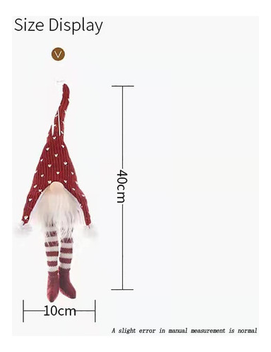 3x Gnomos Navideños Con Luz Led, Decoração De Mesa Navidad - Imagem 8