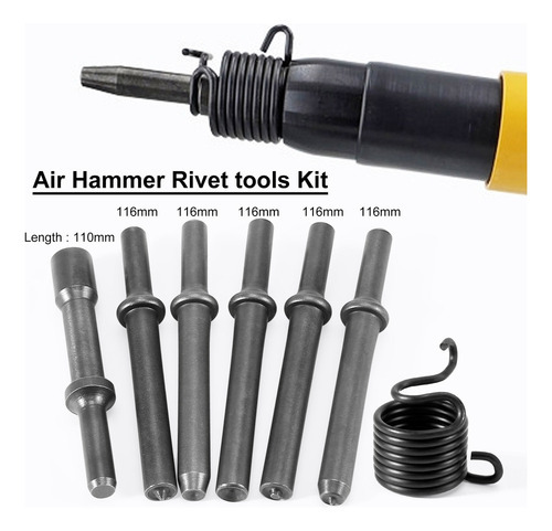 7 Peças De Martelo Pneumático De Rebite Pneumático De Alisam - Imagem 3