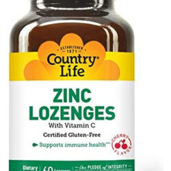 Pastilhas De Zinco Country Life Com Vitamina C, Apoia A Saú