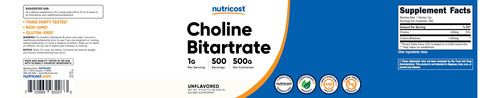Suplemento Nutricost Bitartarato De Colina Em Pó 500g - Imagem 7