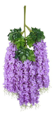 16 Unidades De Flores Suspensas De Glicínia Artificial Garla