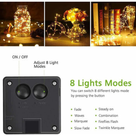 1 Solar String Lights Decoração De Natal Ao Ar Livre 20m 200 - Imagem 5