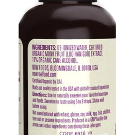 Fruta Dos Monges Now Foods Adoçante Líquido 59ml Monk Fruit - Imagem 2