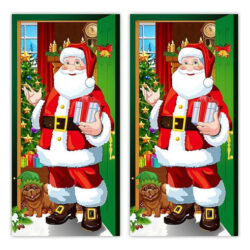 Novo L 2) Banner De Decoração De Capa De Porta De Natal