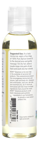 Óleo De Damasco Now Foods 100% Puro 118ml Importado 4un - Imagem 4