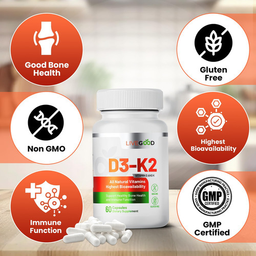 Livegood Vitamina D3 + K2 Suporte Totalmente Natural Para O - Imagem 3