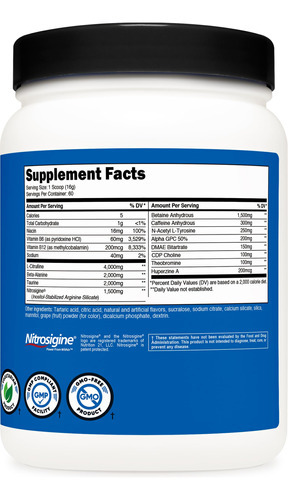 Pó Pré-treino Nutricost Pre-x Xtreme Grape 60 Porções - Imagem 6