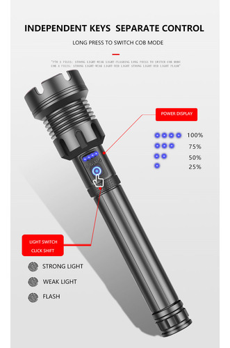 Lanterna Tática Super Poderosa Usb Recarregável - Imagem 6