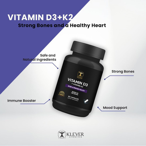 Estilo De Vida Klever | Vitamina D3 E K2 | Suplemento Para S - Imagem 4