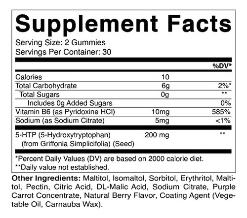 Vitamatic Sugar Free 5-htp 200mg Gomas Com B6 Por Porção - 6 - Imagem 2