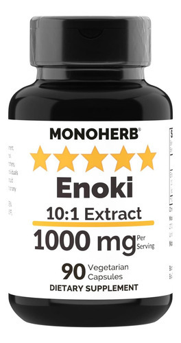 Monoherb Extrato De Cogumelo Enoki 1000 Mg - 90 Cápsulas Veg